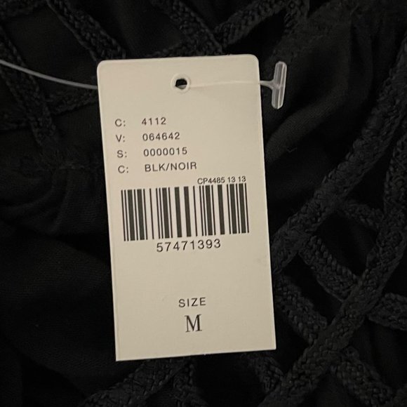 Anthropologie Medium Black Caged Detail 1/2 Sleeve Top NEW WITH TAGS - Picture 7 of 8